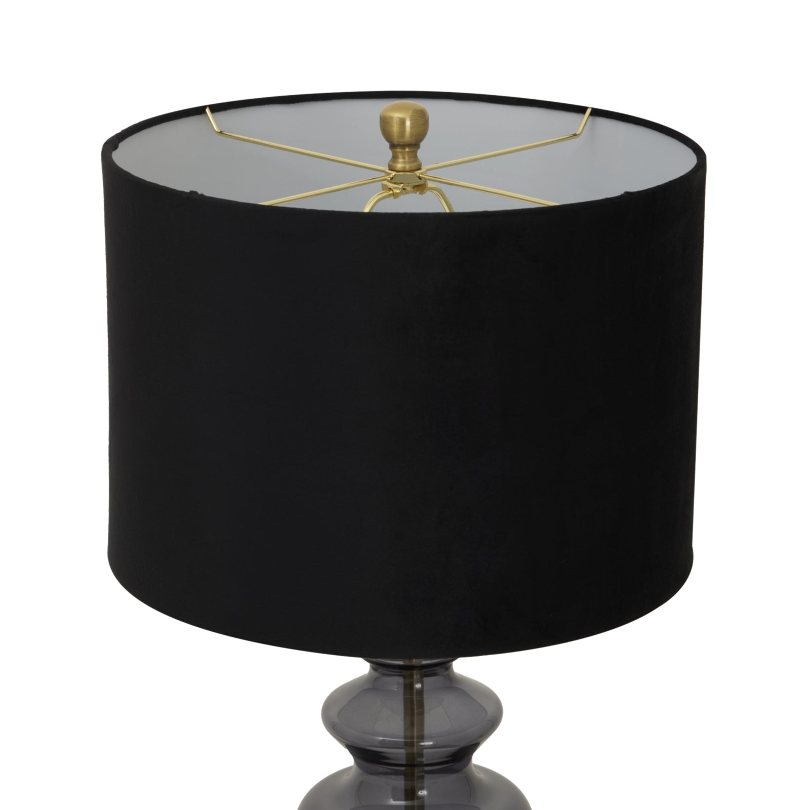 Luxton Glass Urn Lamp With Black Velvet Shade - Table Lamps from the Quanta Home collection.