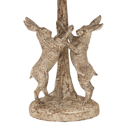 Stonewashed Marching Hares Lamp With Linen Shade - Table Lamps from the Quanta Home collection.