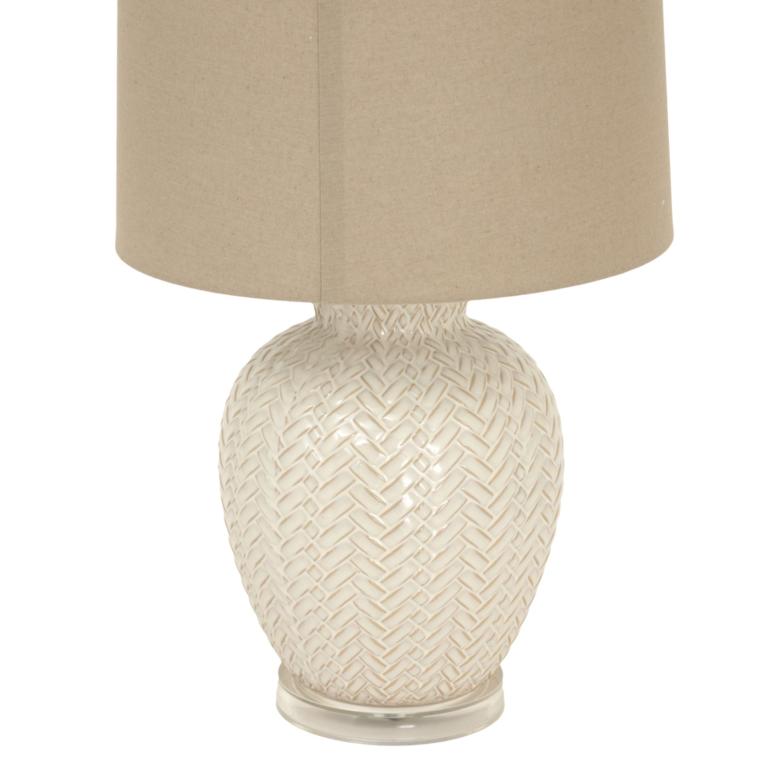 Twill Weave Ceramic Table Lamp With Linen Shade - Ceramic Lamps from the Quanta Home collection.