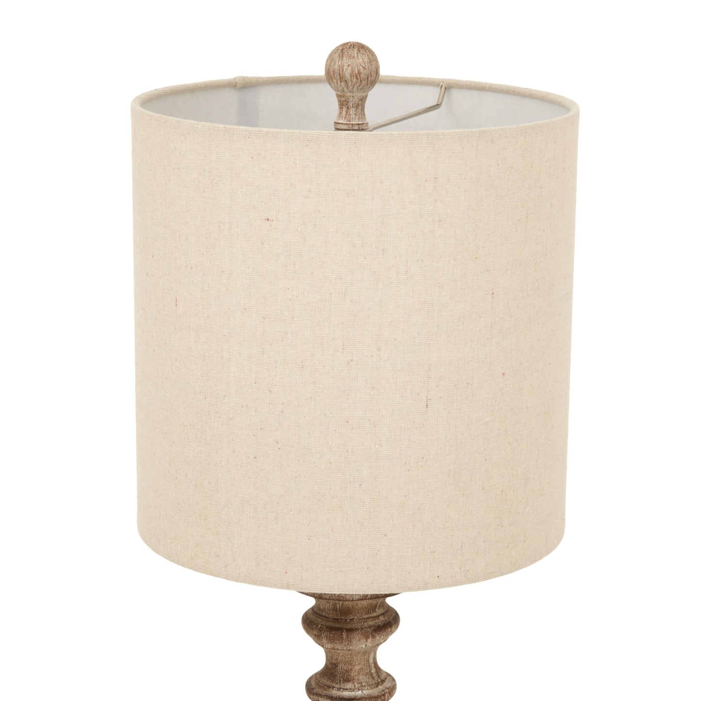 Elegant candlestick table lamp featuring a textured linen shade and a subdued pallido-finished base, perfect for versatile decor.