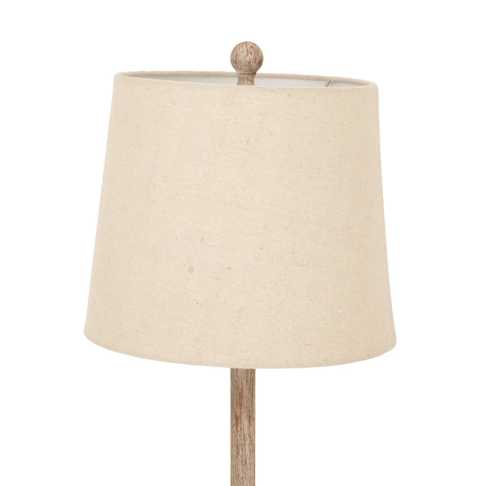 Red candlestick table lamp with a neutral linen shade, showcasing elegant craftsmanship and timeless design for sophisticated decor.