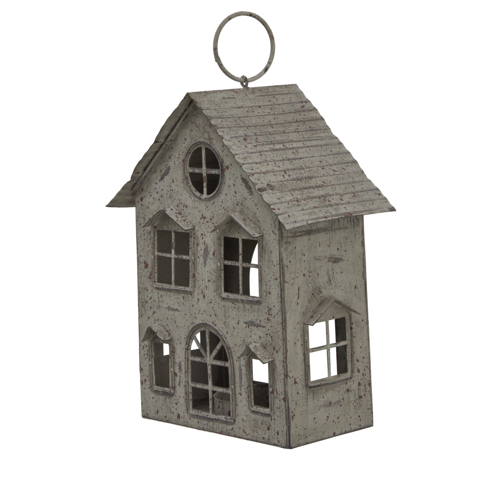 Rustic Metal Hanging House Tealight With Glass Votive - Christmas Candles & Candle Accessories from the Quanta Home collection.