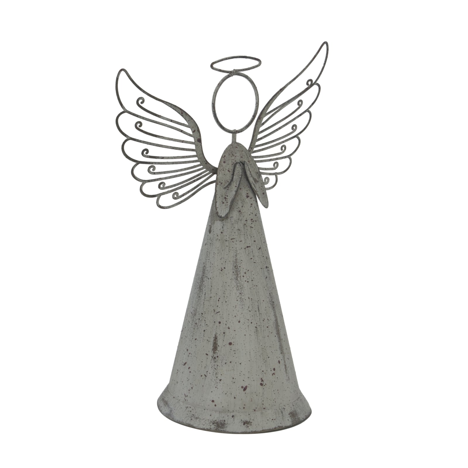 Large Rustic Metal Standing Angel - Christmas Room Decorations from the Quanta Home collection.