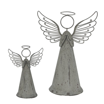 Large Rustic Metal Standing Angel - Christmas Room Decorations from the Quanta Home collection.
