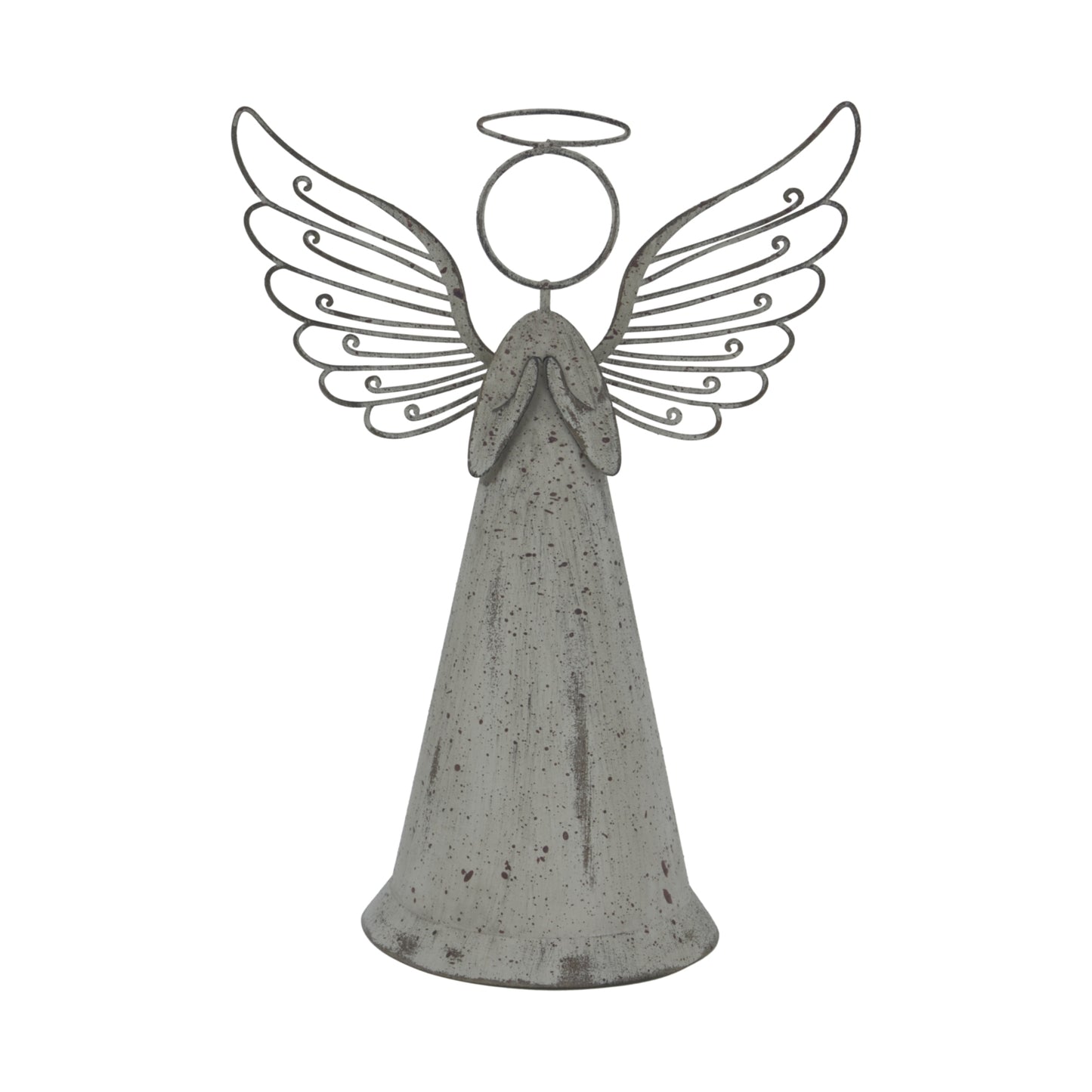 Large Rustic Metal Standing Angel - Christmas Room Decorations from the Quanta Home collection.