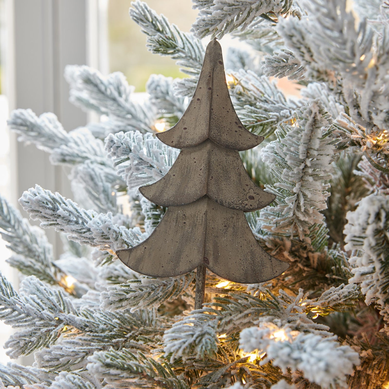 Large Rustic Metal Hanging Tree - Christmas Baubles from the Quanta Home collection.