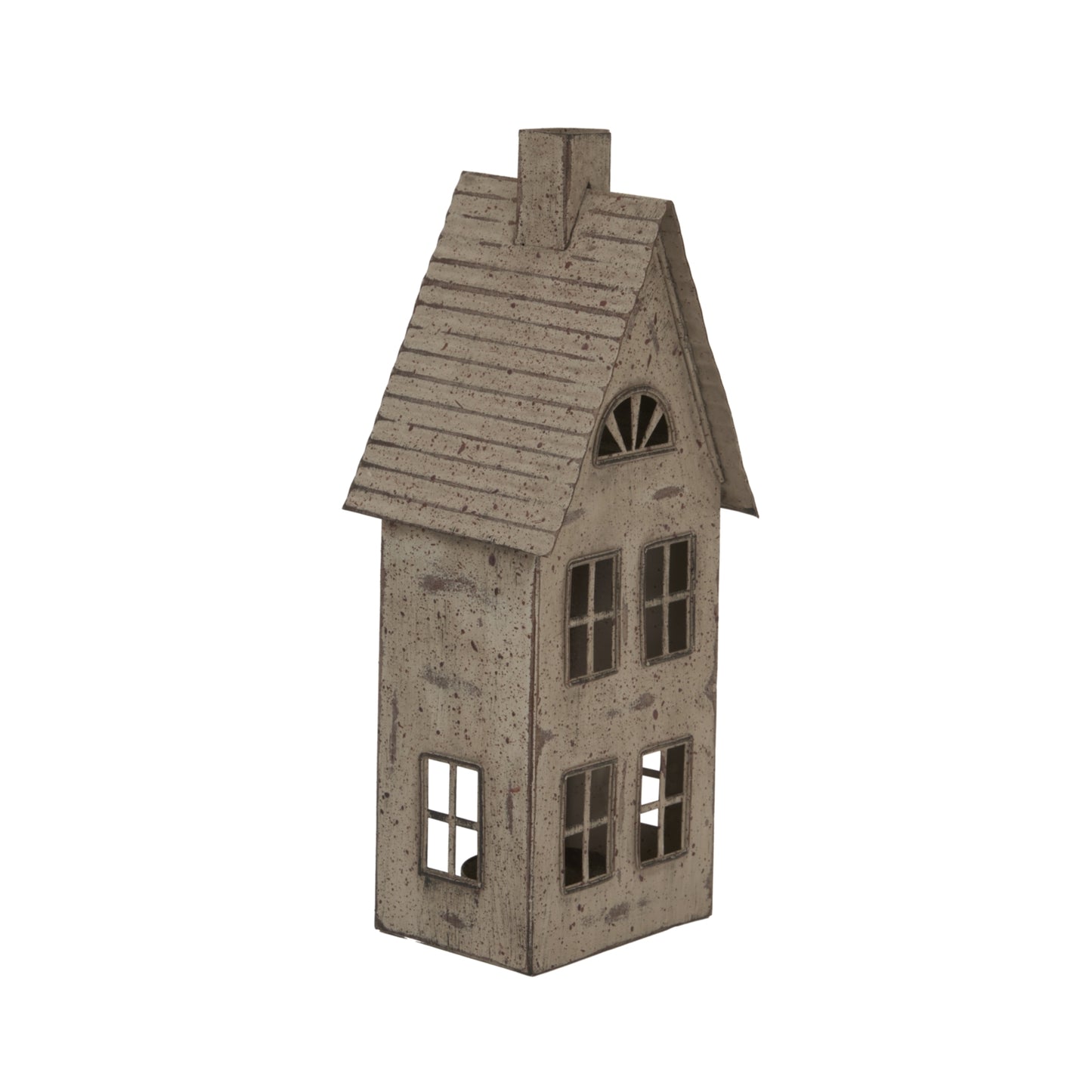 Tall Rustic Metal House Tealight With Glass Votive - Christmas Candles & Candle Accessories from the Quanta Home collection.