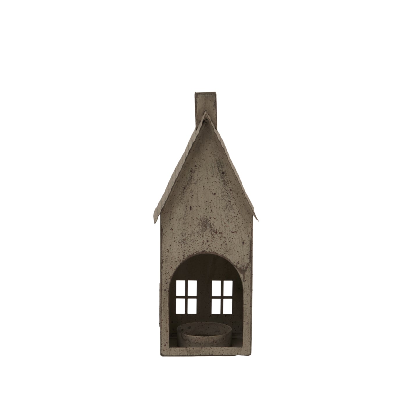 Tall Rustic Metal House Tealight With Glass Votive - Christmas Candles & Candle Accessories from the Quanta Home collection.