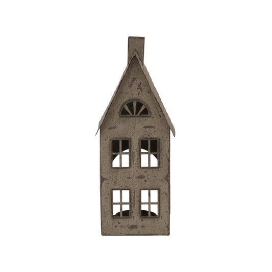 Tall Rustic Metal House Tealight With Glass Votive - Christmas Candles & Candle Accessories from the Quanta Home collection.