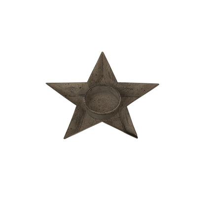 Rustic Metal Star Tealight With Glass Votive - Christmas Candles & Candle Accessories from the Quanta Home collection.