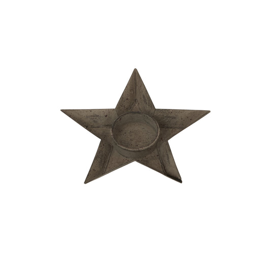 Rustic Metal Star Tealight With Glass Votive - Christmas Candles & Candle Accessories from the Quanta Home collection.