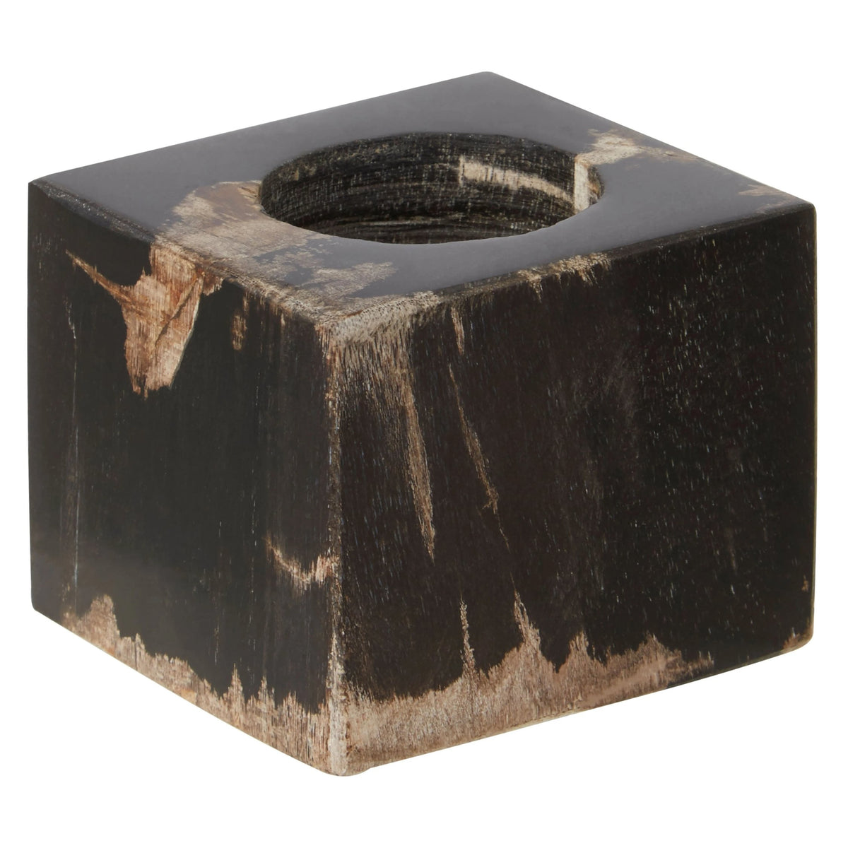 Artifact Dark Petrified Wood Tealight Holder