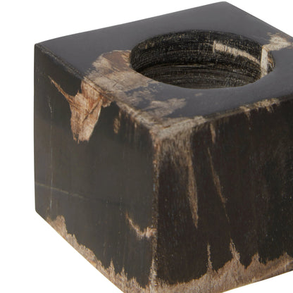 Artifact Dark Petrified Wood Tealight Holder