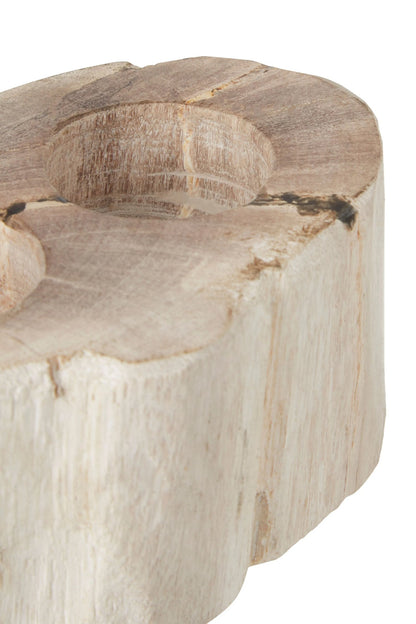 Artifact Petrified Wood Double Candle Holder
