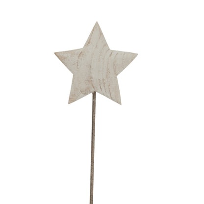 Whitewashed Rustic Star On Stand - Christmas Room Decorations from the Quanta Home collection.