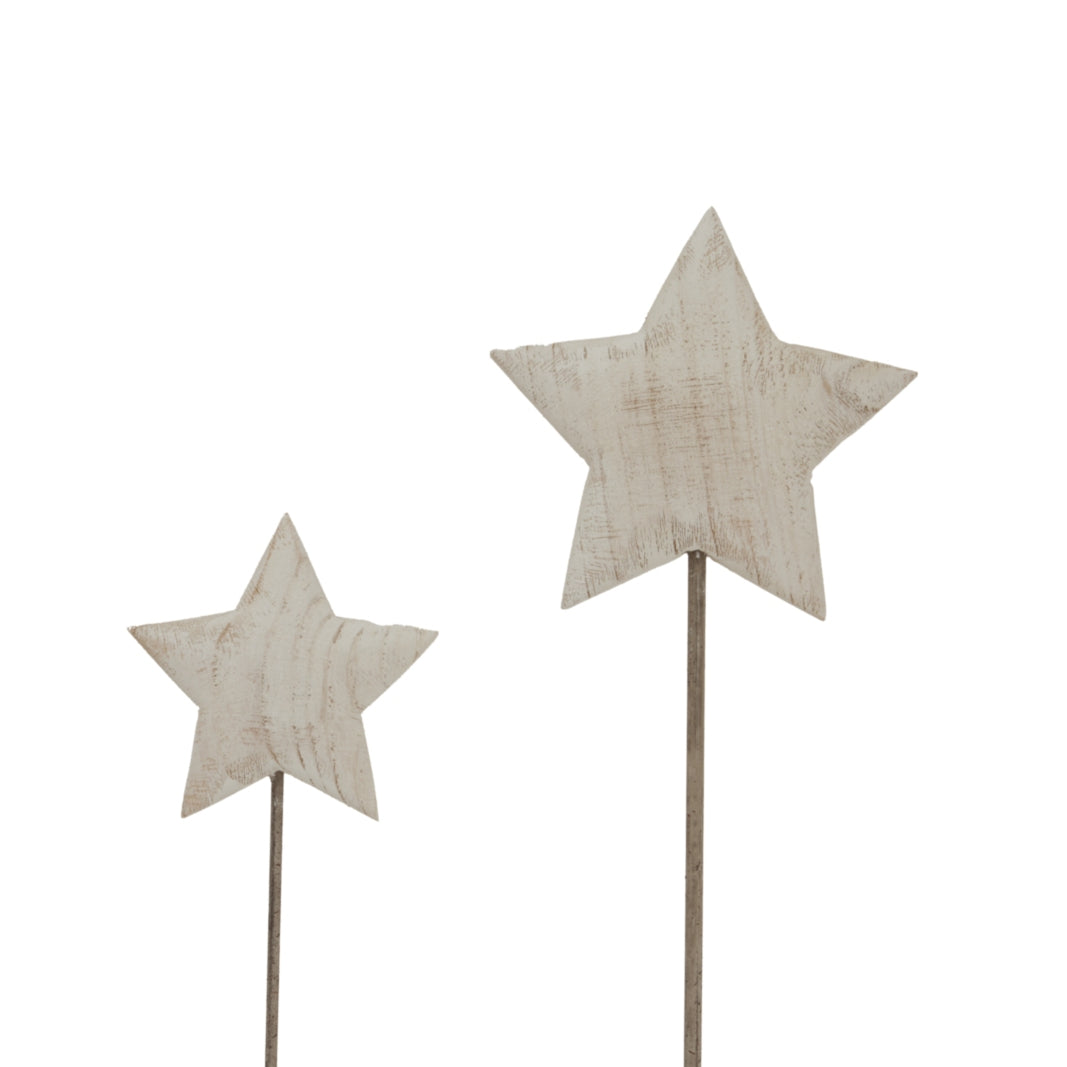 Large Whitewashed Rustic Star On Stand - Christmas Room Decorations from the Quanta Home collection.