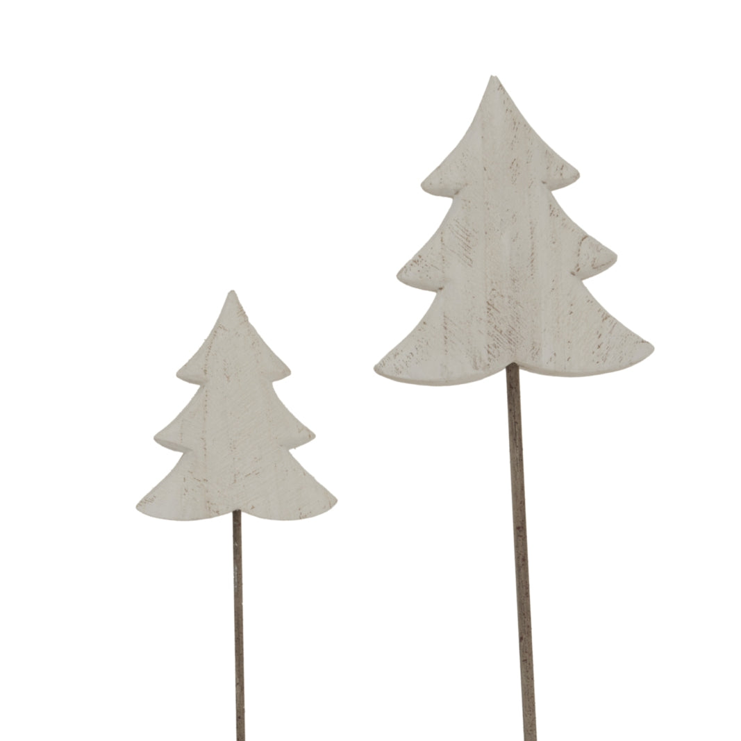 Large Whitewashed Rustic Tree On Stand - Christmas Room Decorations from the Quanta Home collection.