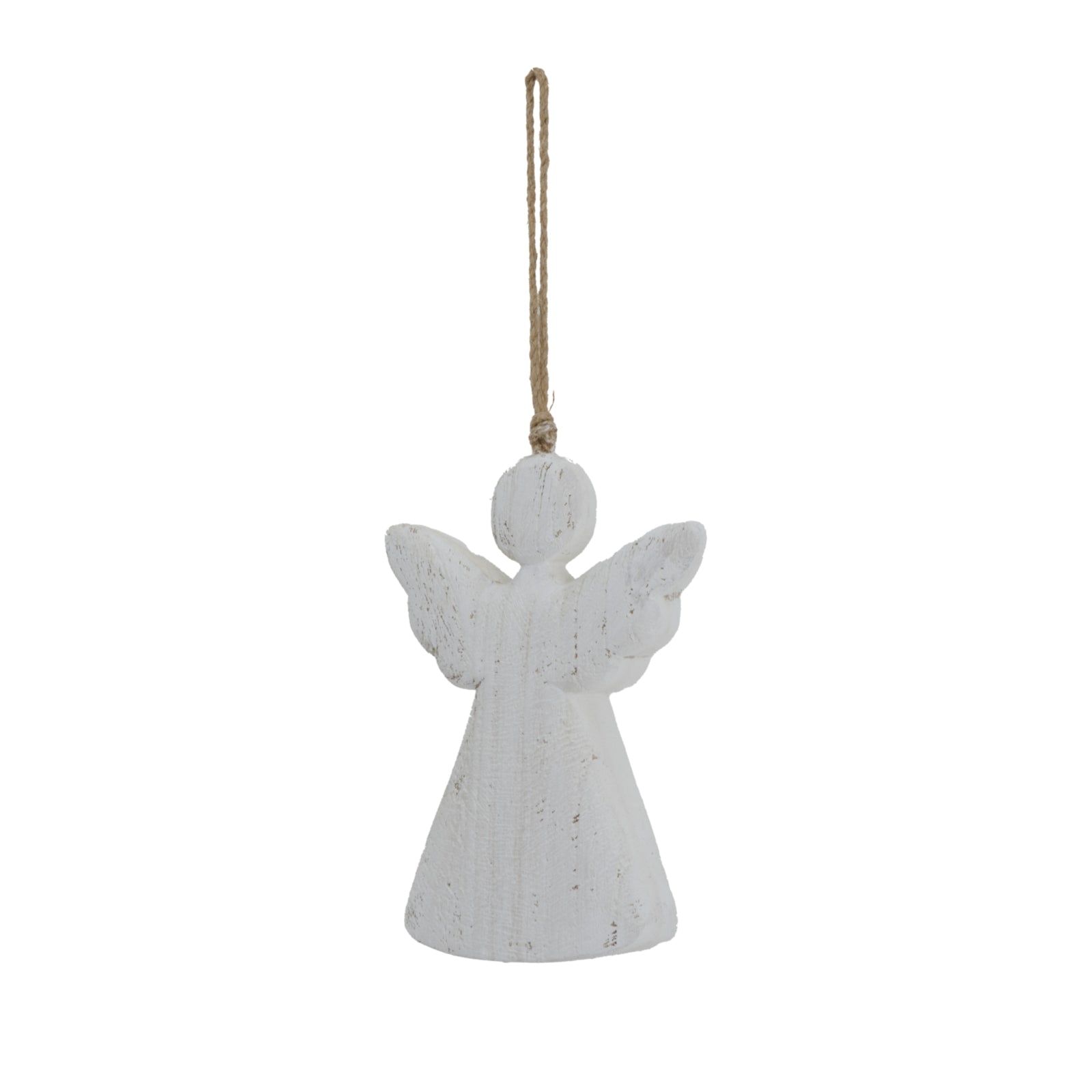 Large Whitewashed Rustic Hanging Angel - Christmas Baubles from the Quanta Home collection.