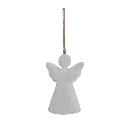 Large Whitewashed Rustic Hanging Angel - Christmas Baubles from the Quanta Home collection.