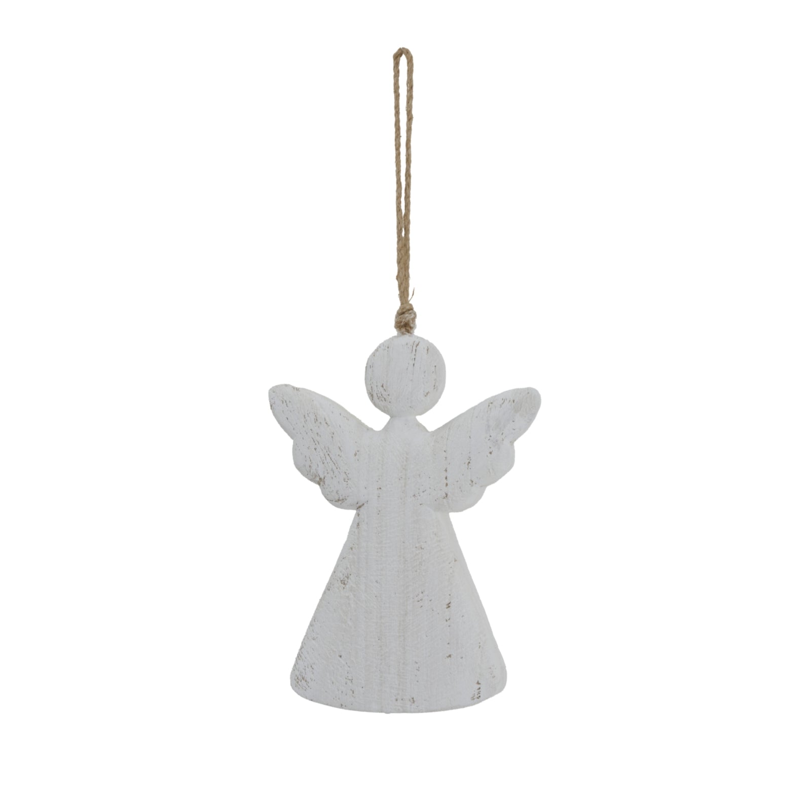 Large Whitewashed Rustic Hanging Angel - Christmas Baubles from the Quanta Home collection.