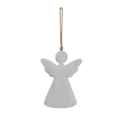 Large Whitewashed Rustic Hanging Angel - Christmas Baubles from the Quanta Home collection.