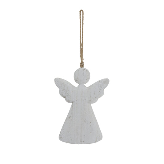 Large Whitewashed Rustic Hanging Angel - Christmas Baubles from the Quanta Home collection.