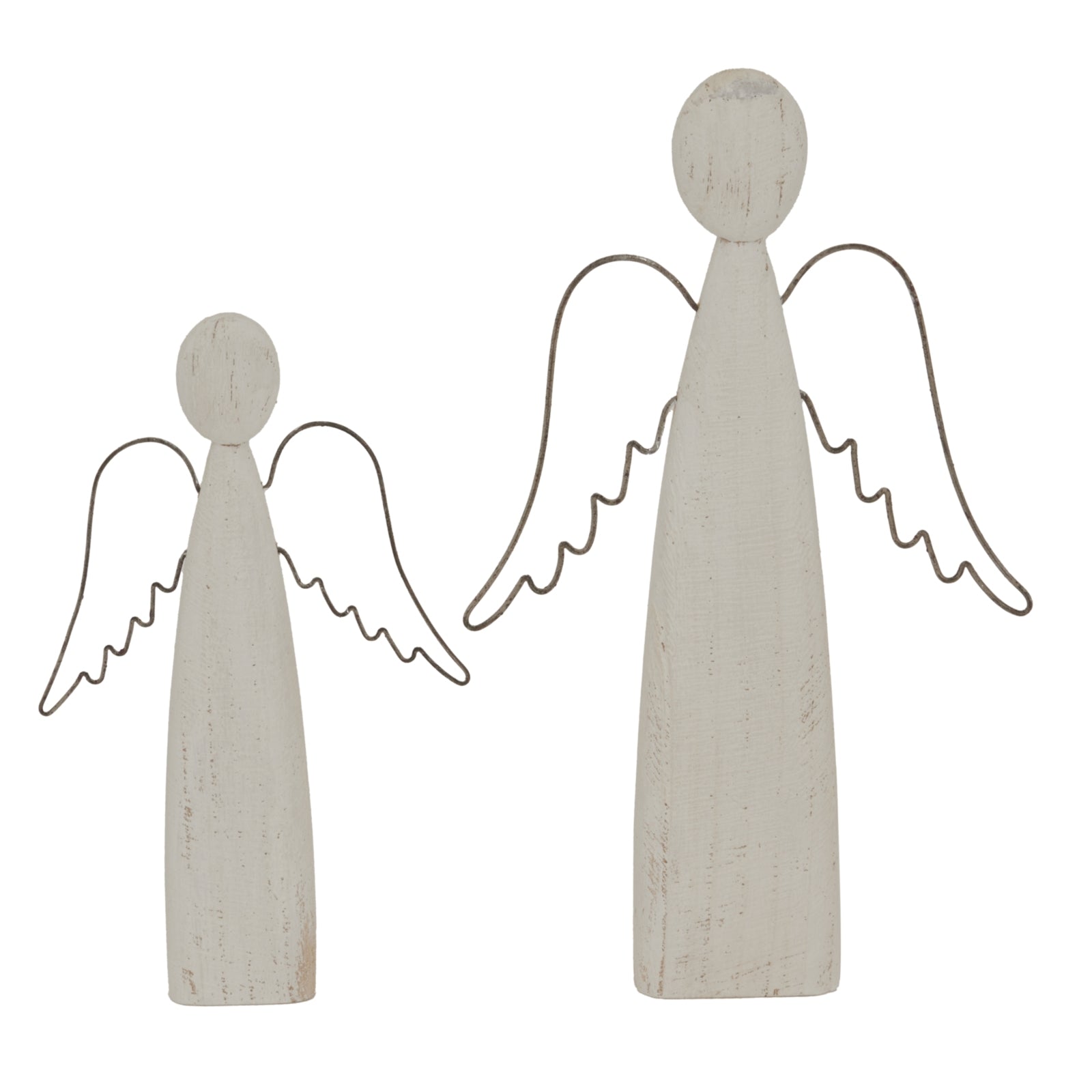 Whitewashed Rustic Standing Angel - Christmas Room Decorations from the Quanta Home collection.