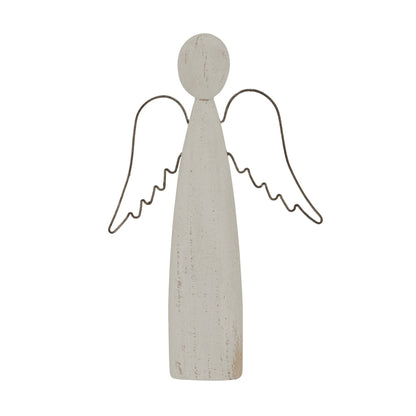 Whitewashed Rustic Standing Angel - Christmas Room Decorations from the Quanta Home collection.