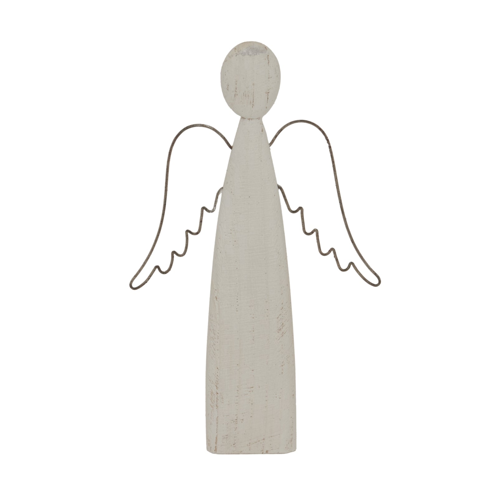 Large Whitewashed Rustic Standing Angel - Christmas Room Decorations from the Quanta Home collection.