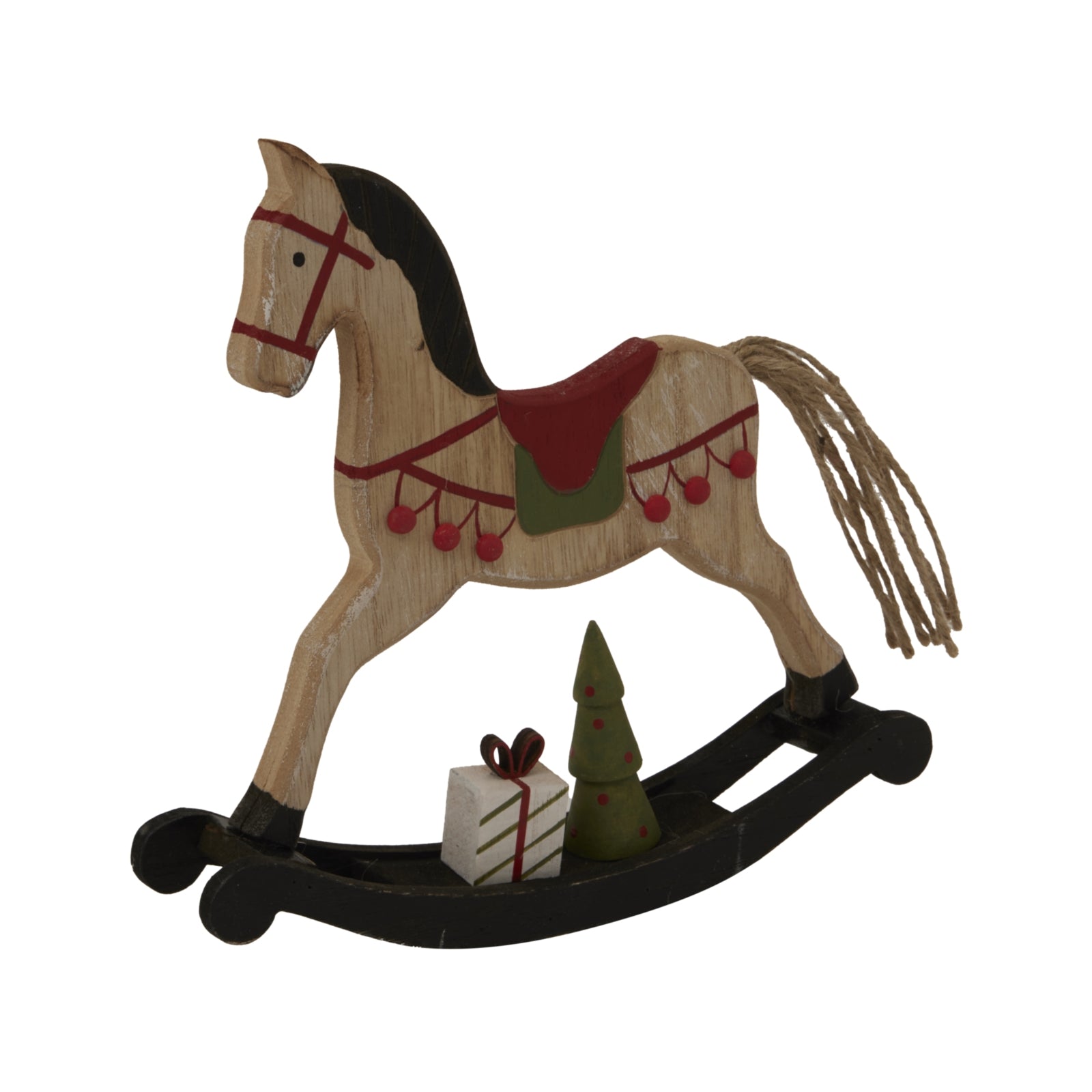 Rustic Decorated Rocking Horse - Christmas Room Decorations from the Quanta Home collection.