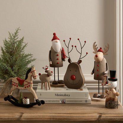 Rustic Decorated Rocking Horse - Christmas Room Decorations from the Quanta Home collection.