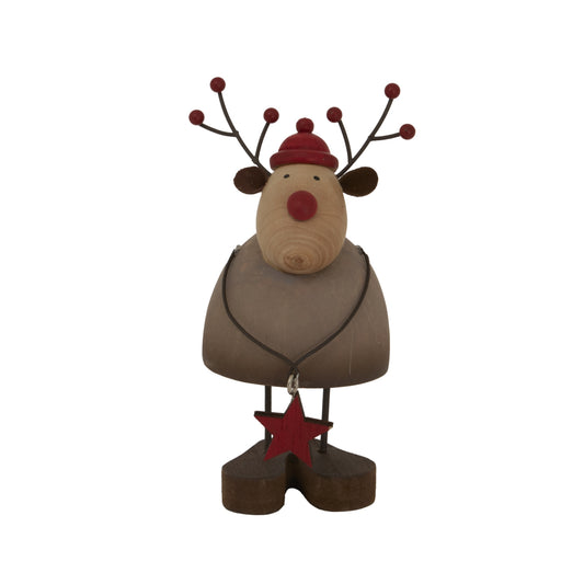 Rustic Reindeer With Star Decoration - Christmas Room Decorations from the Quanta Home collection.