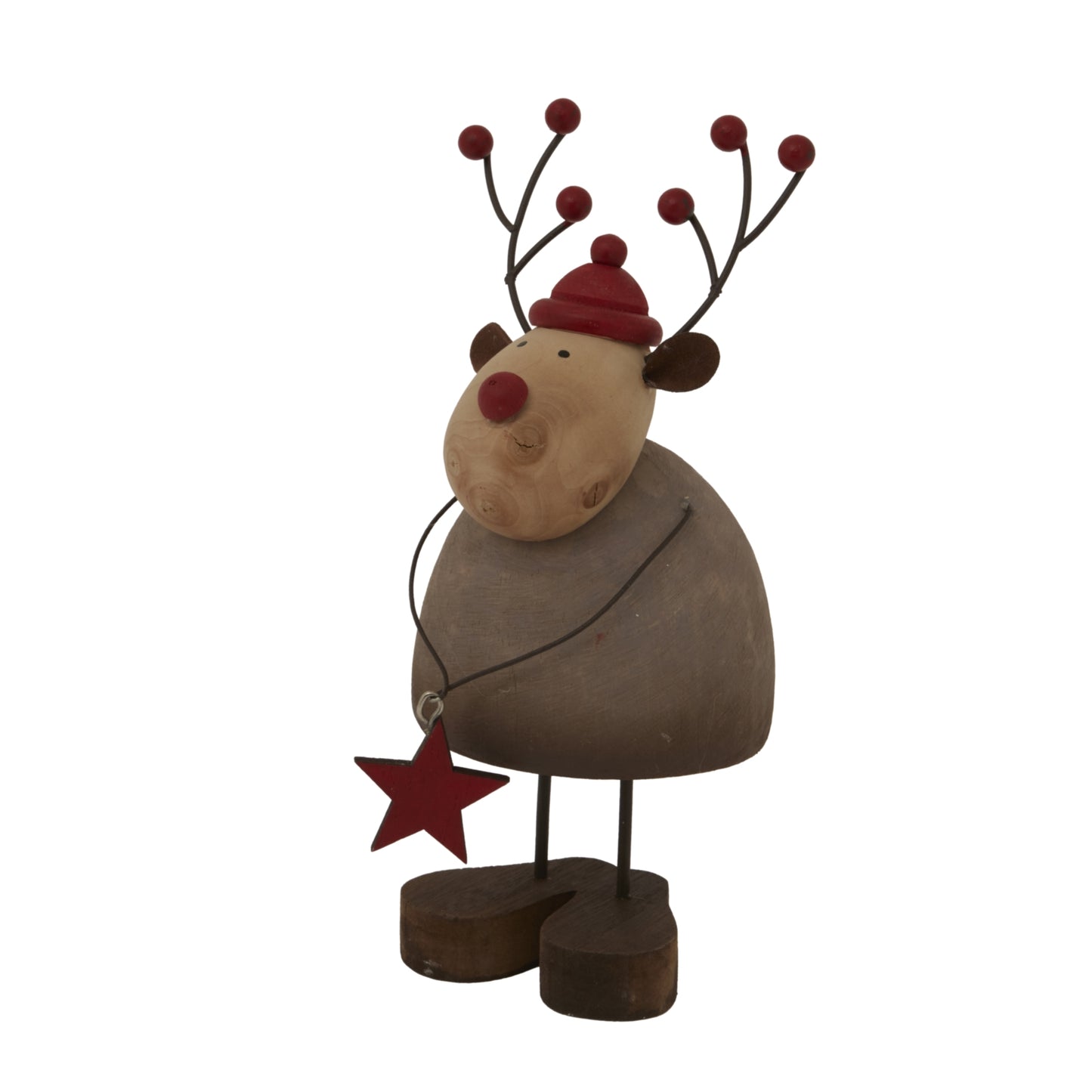 Large Rustic Reindeer With Star Decoration - Christmas Room Decorations from the Quanta Home collection.