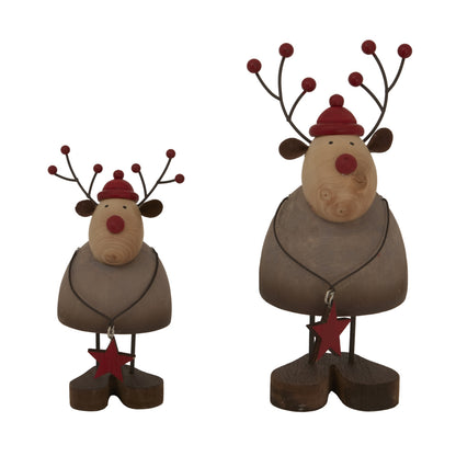 Large Rustic Reindeer With Star Decoration - Christmas Room Decorations from the Quanta Home collection.