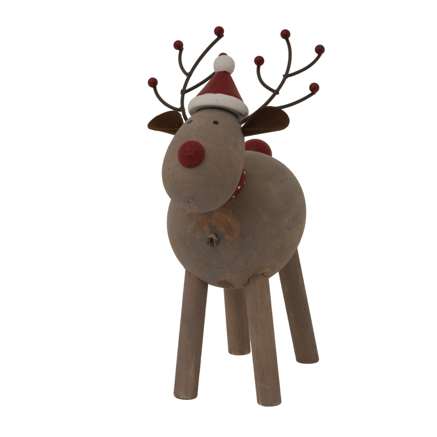 Large Rustic Rudolf With Hat - Christmas Room Decorations from the Quanta Home collection.