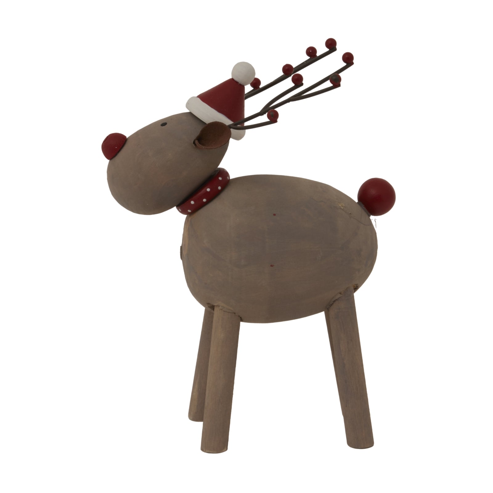 Large Rustic Rudolf With Hat - Christmas Room Decorations from the Quanta Home collection.