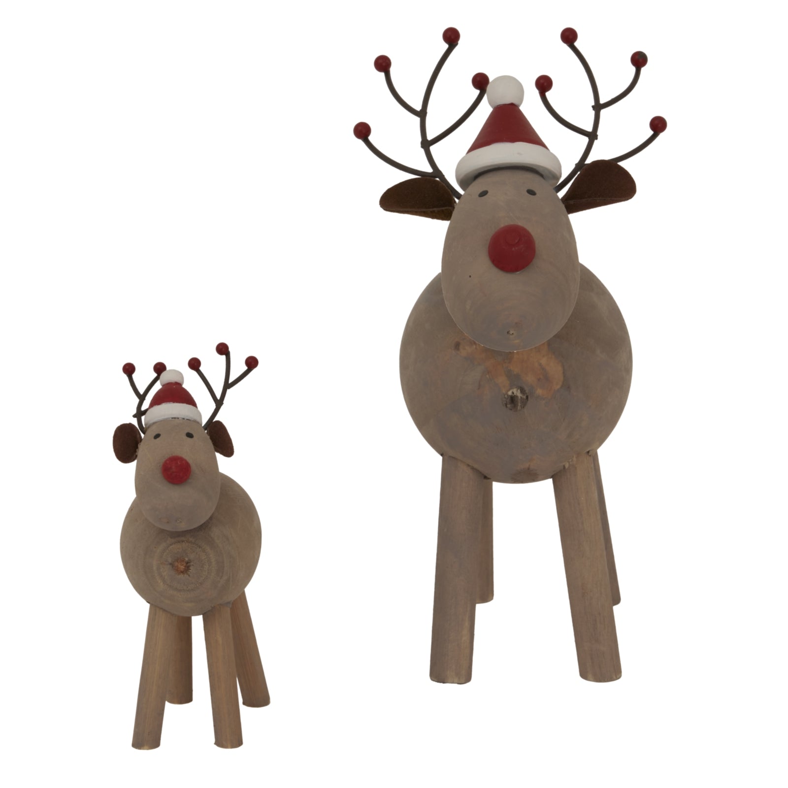 Large Rustic Rudolf With Hat - Christmas Room Decorations from the Quanta Home collection.