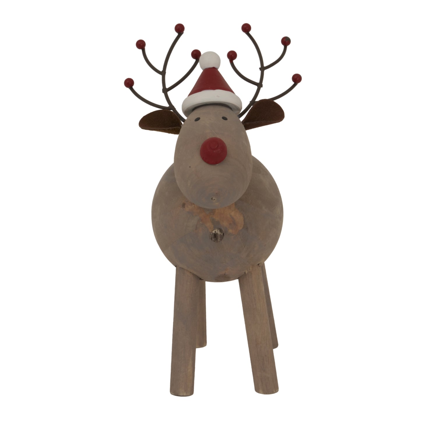 Large Rustic Rudolf With Hat - Christmas Room Decorations from the Quanta Home collection.