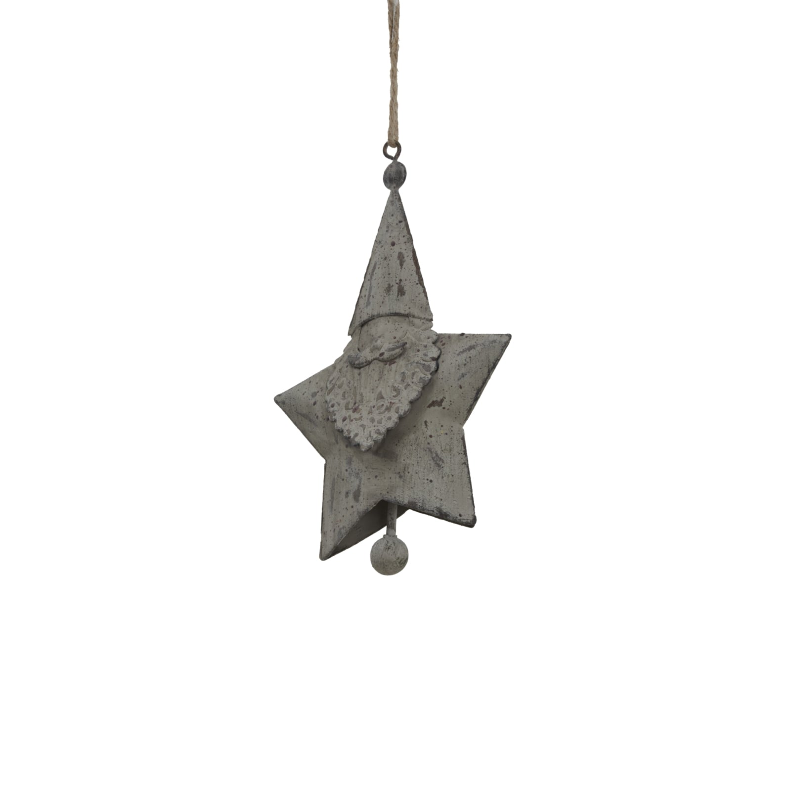 Rustic Hanging Santa Star - Christmas Baubles from the Quanta Home collection.