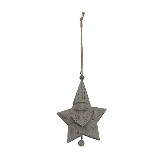 Rustic Hanging Santa Star - Christmas Baubles from the Quanta Home collection.