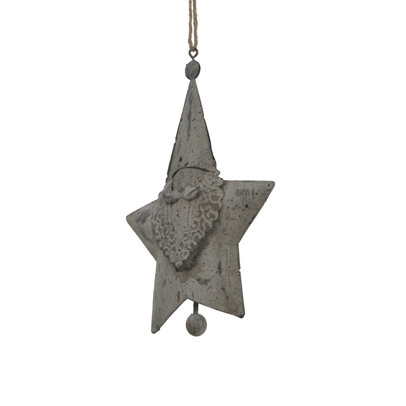 Large Rustic Hanging Santa Star - Christmas Baubles from the Quanta Home collection.