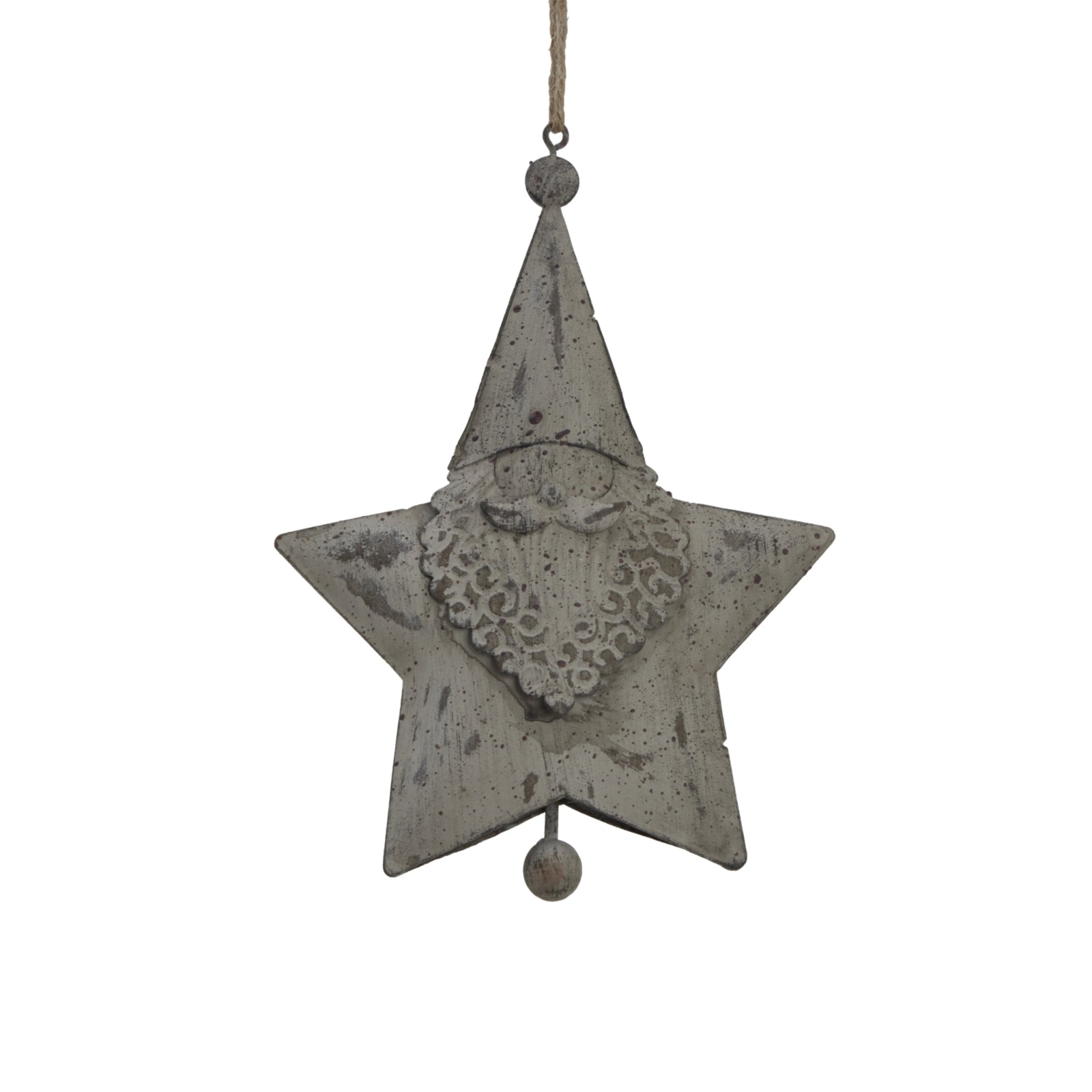 Large Rustic Hanging Santa Star - Christmas Baubles from the Quanta Home collection.
