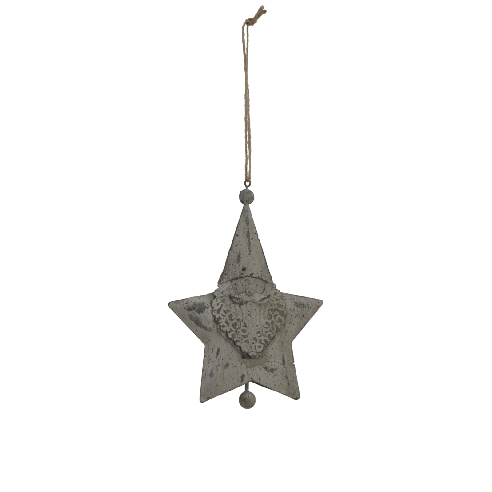 Large Rustic Hanging Santa Star - Christmas Baubles from the Quanta Home collection.