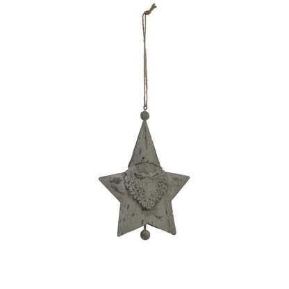 Large Rustic Hanging Santa Star - Christmas Baubles from the Quanta Home collection.