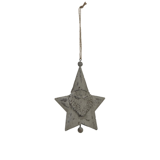 Large Rustic Hanging Santa Star - Christmas Baubles from the Quanta Home collection.