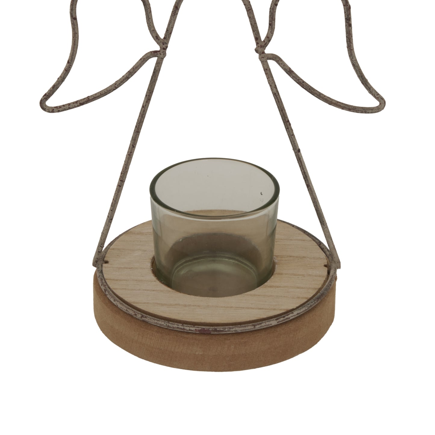 Rustic Outline Angel Tealight On Stand With Glass Votive - Christmas Candles & Candle Accessories from the Quanta Home collection.