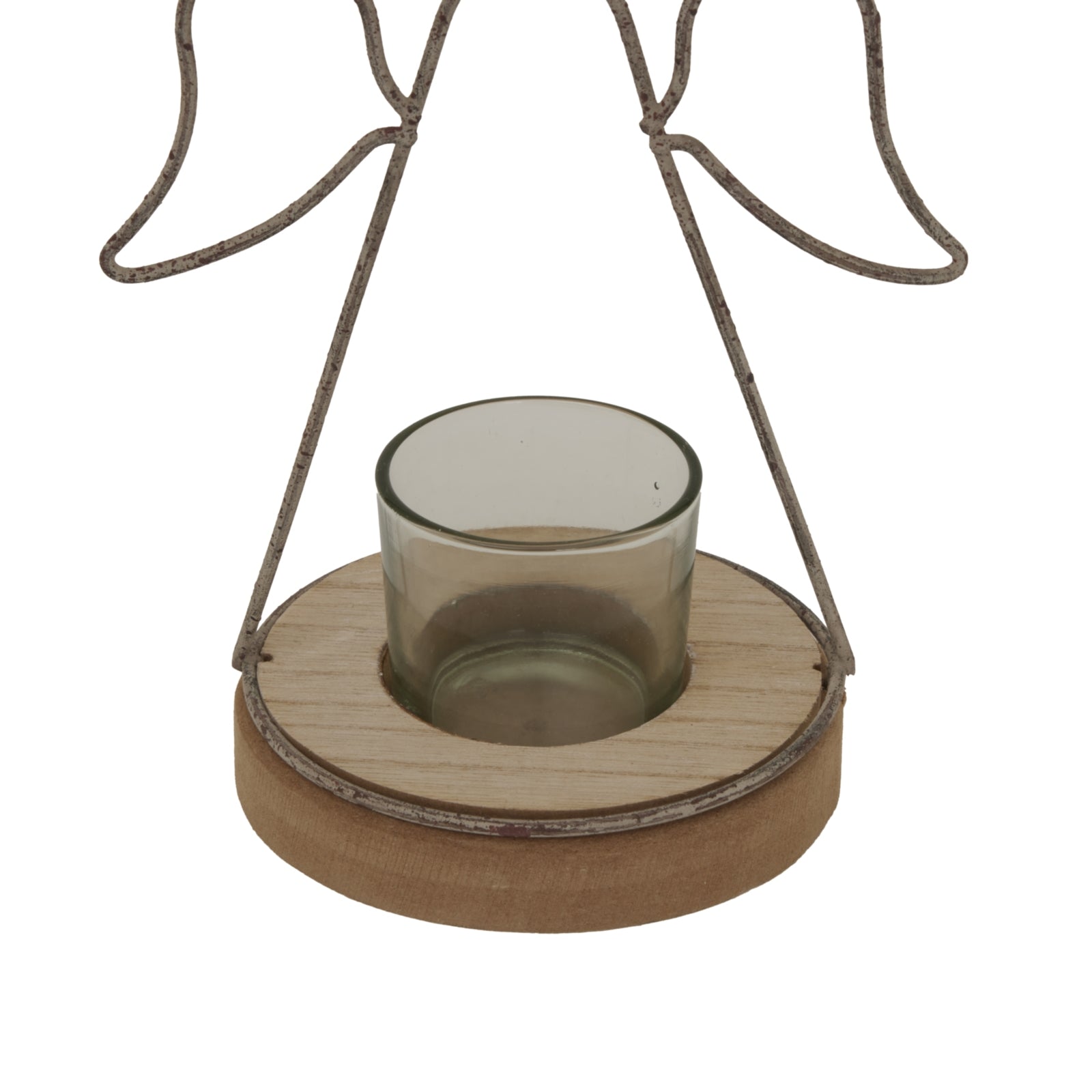 Rustic Outline Angel Tealight On Stand With Glass Votive - Christmas Candles & Candle Accessories from the Quanta Home collection.