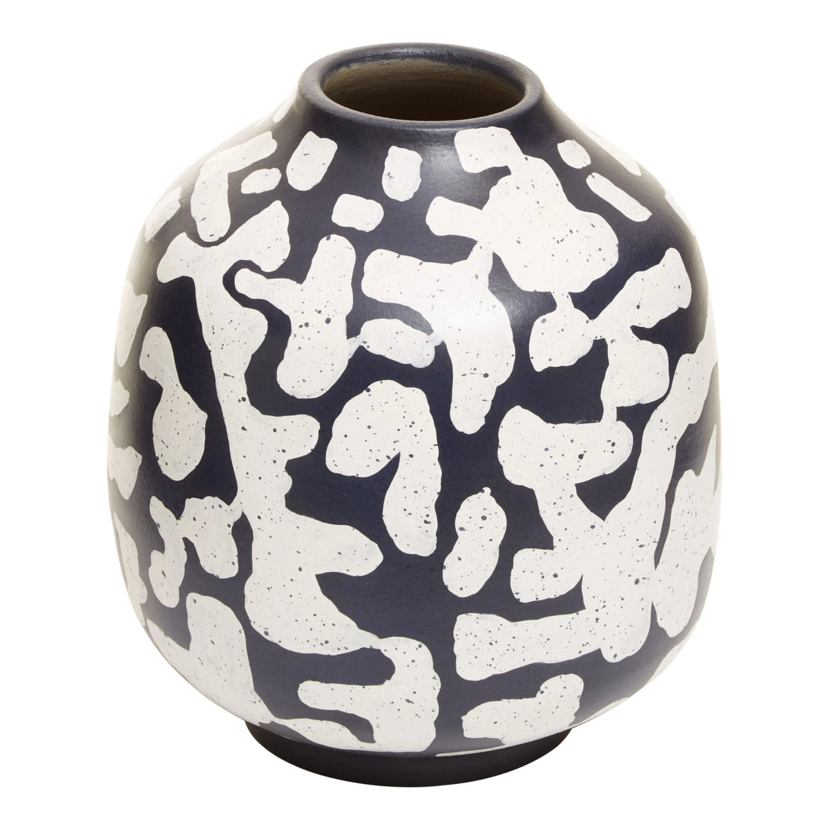 Boreal Naby Blue and White Speckled Earthenware Vase
