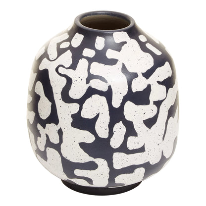 Boreal Naby Blue and White Speckled Earthenware Vase