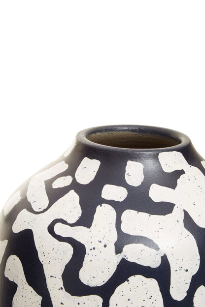 Boreal Naby Blue and White Speckled Earthenware Vase